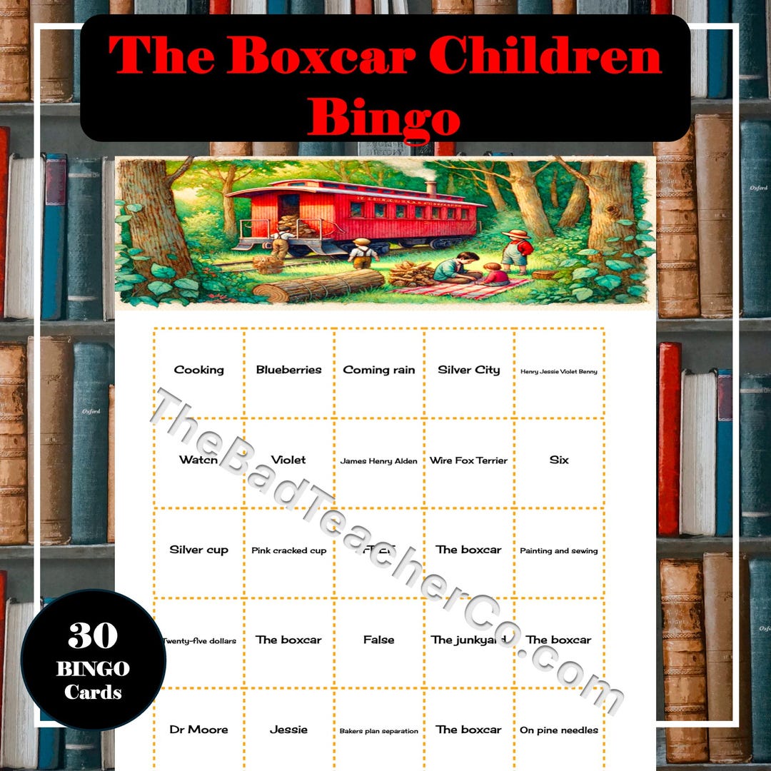 The Boxcar Children Book Bingo Game|30 BINGO Cards|30 Call Out Cards ...