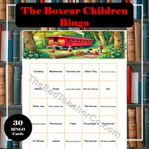 Gioco del bingo del libro Boxcar Children/30 schede del bingo/30 schede di chiamata/6th-8th ELAR/Bingo stampabile/Homeschool Classroom/Download digitale