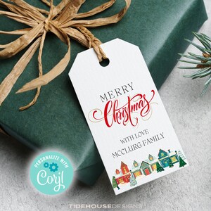 Christmas Gift Tag Printable, Printable Merry Christmas Gift Tag, Holiday Party Favor Tag, Editable Christmas Gift Tag Download, Holiday tag