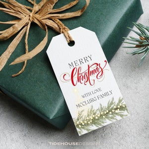 Christmas Gift Tag Printable, Printable Merry Christmas Gift Tag ...