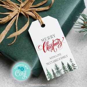 Christmas Gift Tag Printable, Printable Merry Christmas Gift Tag, Holiday Party Favor Tag, Editable Christmas Gift Tag Download, Holiday tag