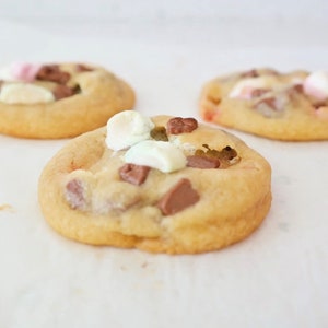 Receta de galletas con chispas de chocolate y malvavisco/Postres/Galletas gigantes/Malvavisco/Recetas caseras/Deliciosas/Galleta con chispas de chocolate