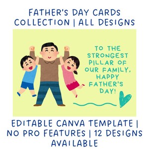 Cartões editáveis e imprimíveis de Feliz Dia dos Pais | Cartão de Dia dos Pais | Modelo editável no Canva | Cartão de Dia dos Pais imprimível | com brindes