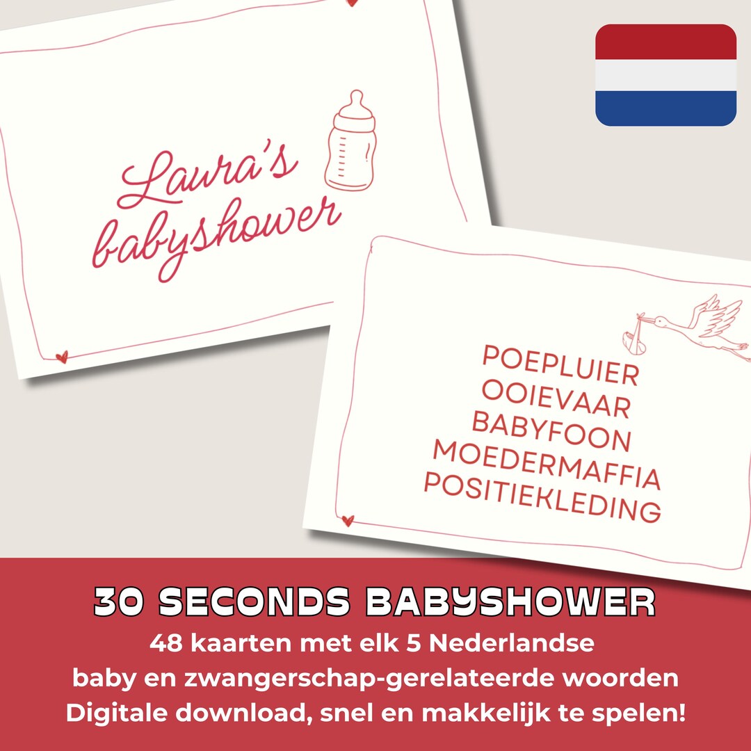 Baby Shower Game Printable and Customizable Baby Shower Game 30 Seconds ...