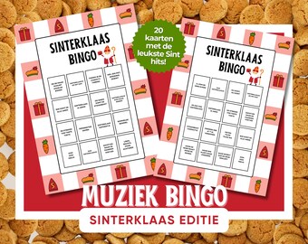 Sinterklaas Bingo, Sinterklaas Game, Printable Game for Christmas Eve, Gift Game, Music Bingo, Bingo Cards, Family, Children, Dutch