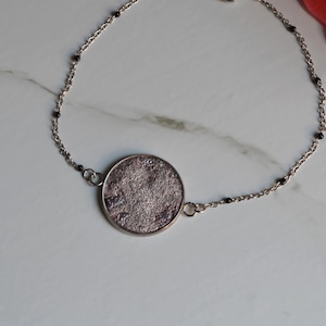 Sparkling Shiny Bracelet: Homemade Aesthetic Jewelry in Stainless Steel and Polymer Clay - Contemporary Boho Woman - Silver