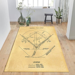 Baseball Field Rug, Baseball Rug, Impressive Rug, Boys Room Rug, Man Cave Rug, Coach Gift, Basketball Lover Gift, Home Decor, Non Slip Rug