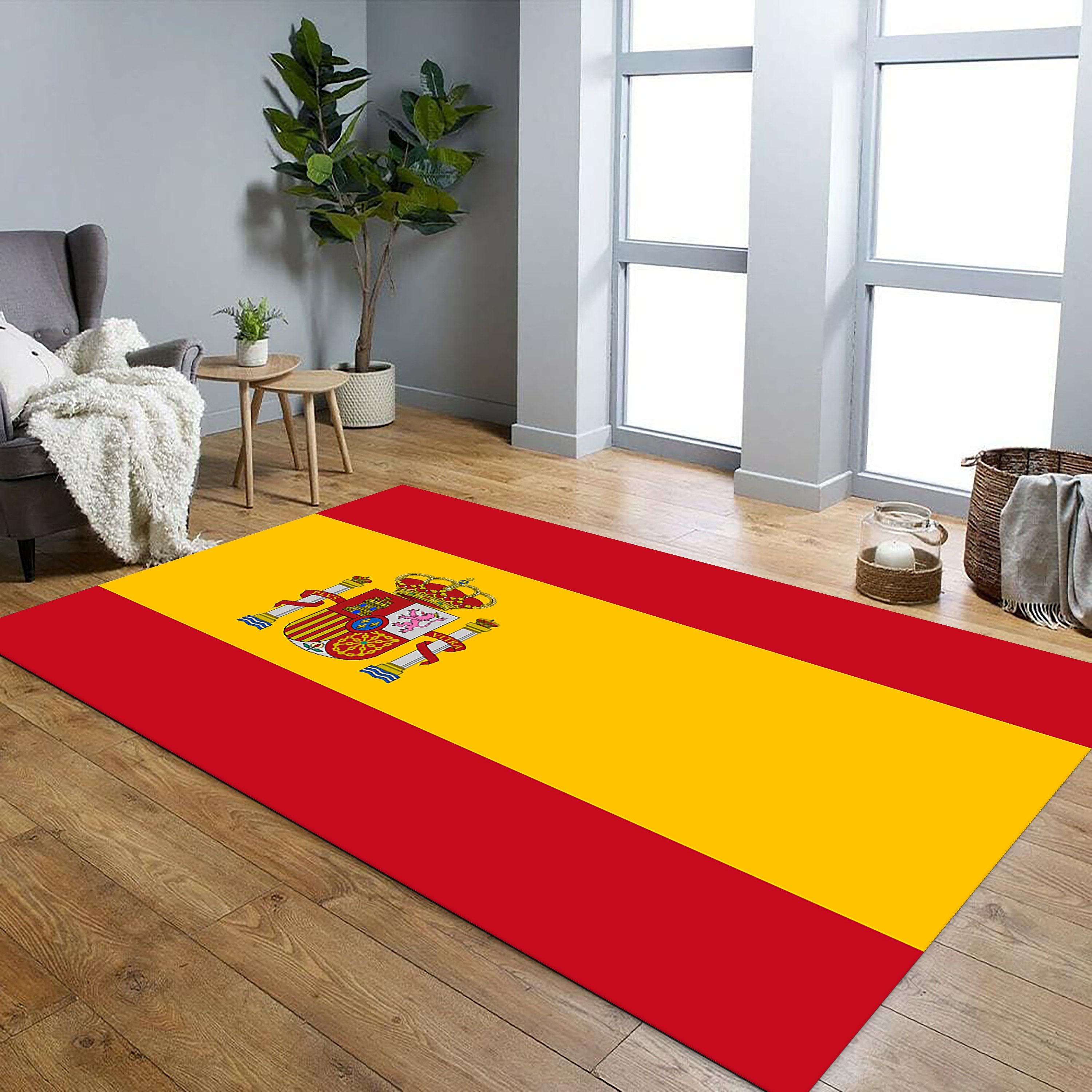 Espanic Rugs Spanish Flag Rug, Coat of Arms, Hispanic Decor - Etsy