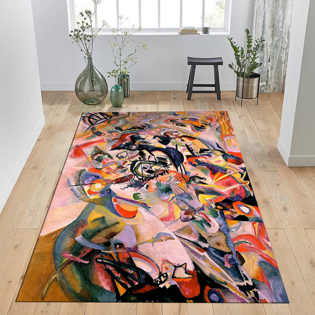 Kandiski Rug Kandinsky Design Rug, Abstract Watercolor Art Mat - Etsy