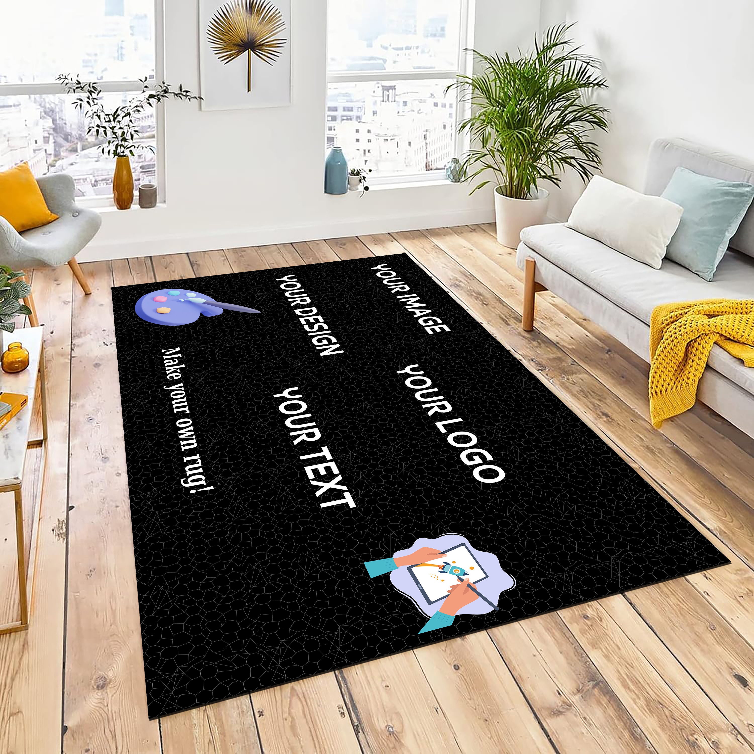 Branded Area Rugs Custom Cotton Area Rug, Personalized Photo, Logo, or Image - Etsy