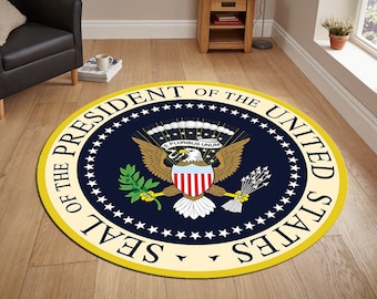 American Eagle Rug, White House Carpet, Seal Of The American President Rug, USA Round Rug, Gift For Patriot, Housewarming Gift, Office Gift