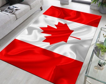 Alfombra con la bandera canadiense, alfombra moderna, decoración para el hogar