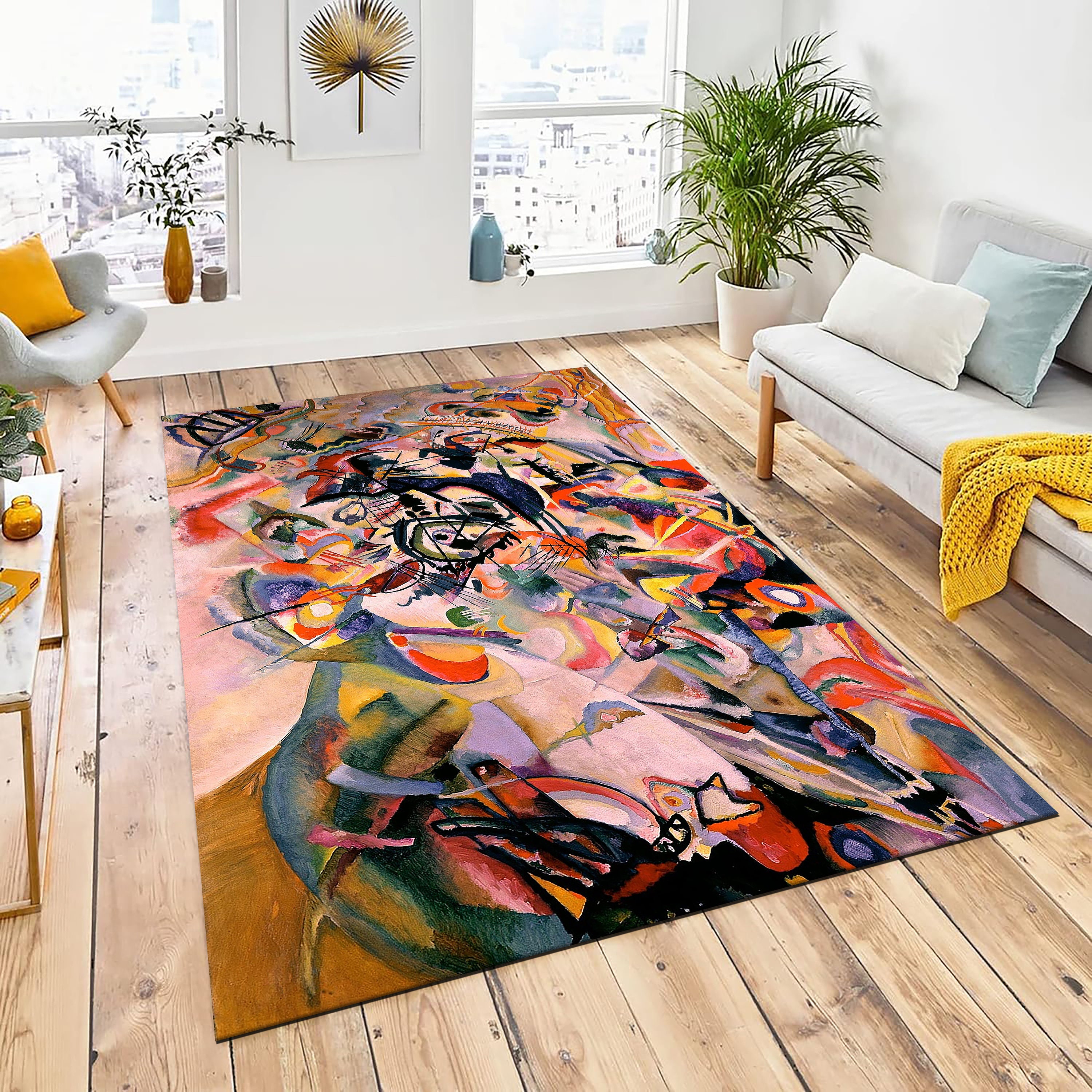 Kandiski Rug Kandinsky Design Rug, Abstract Watercolor Art Mat - Etsy