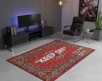 Keep Off Rug, Off White Rug, Traditional Design Carpet, Living Room Rug, Keepoff Pattern, Home Decor, Modern Rug, Custom Rug, Non Slip Rug