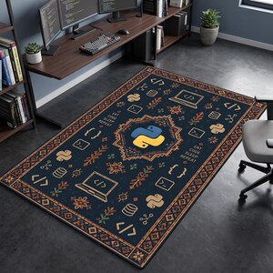 Python Developer Rug, Engineer Carpet, Software Mat, Study Room Decor
