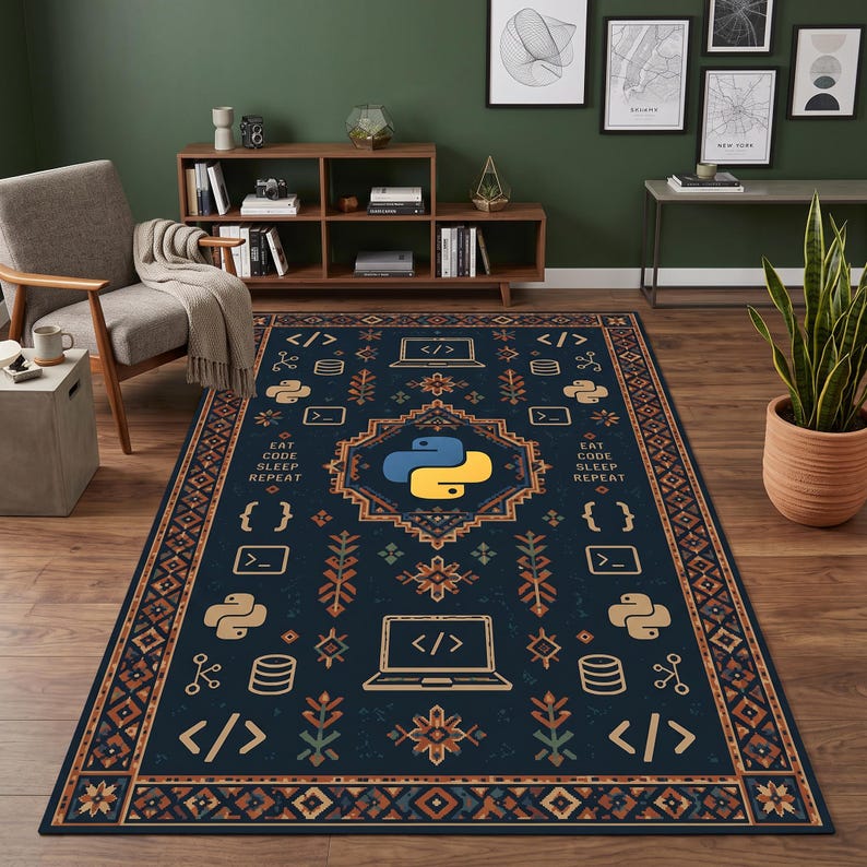 Python Developer Rug, Engineer Carpet, Software Mat, Study Room Decor bild 4