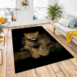 Tiger Rug, Tiger Pattern Rugs, Cool Animal Themed Rug, Living Room Rug, Colorful Rugs, Big Cat Rug, Living Room Decor, Non Slip Rug, Xmas