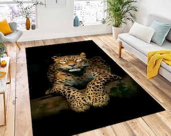 Tiger Pattern Rug, Non-Slip Cotton Base, Living Room Decor