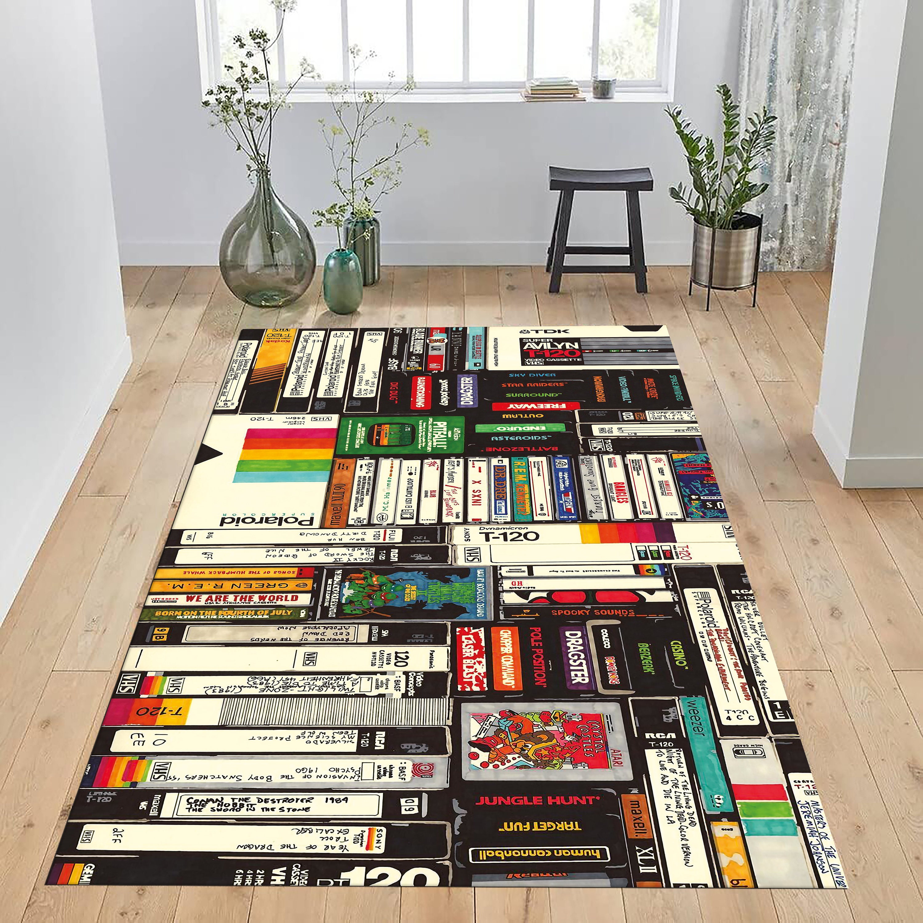 Custom Dvd Rugs Retro VHS Tape Rug, Horror Movie Decor, Home Theater Carpet - Etsy
