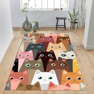 Cat Rug, Cats Design, Cat Art Rug, Animal Rug, Minimalist Rug, Abstract Rug, Salon Rug, Living Room Rug, Bedroom, Home Rug, Area Rug