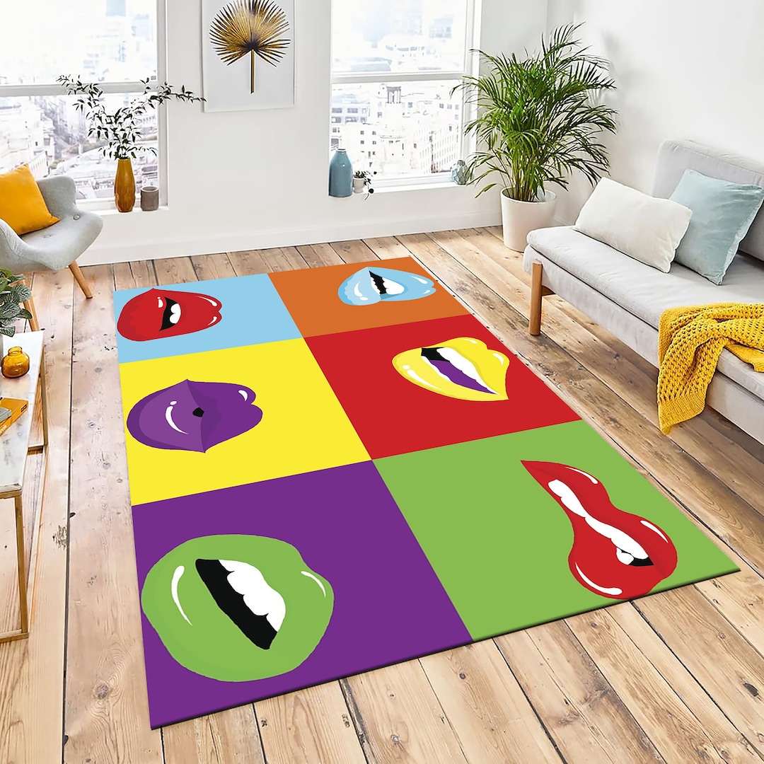 Colorful Lip Rug, Modern Pop Art Style - Etsy