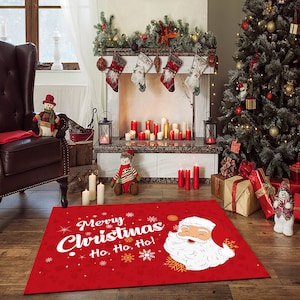 Merry Christmas Rug, Christmas Decor, New Year Gift Rug, Noel Gift Rug, Chrismast Rug, Living Room Rug, Christmas Gift Rug, Xmas Door Mat