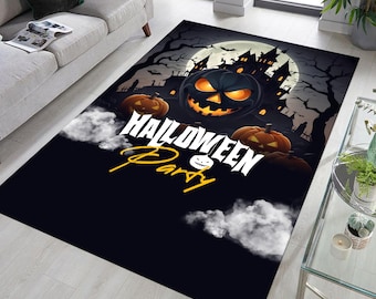 Halloween Pumpkin & Bat Area Rug, Party Decor