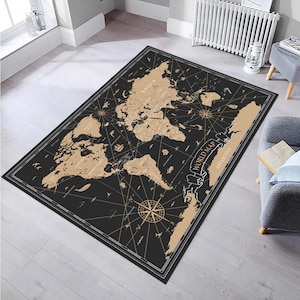 Tapis moderne, tapis carte du vieux monde, tapis carte vintage, tapis carte du monde vintage, tapis personnalisés, carte du vieux monde, tapis classique, tapis carte ancienne