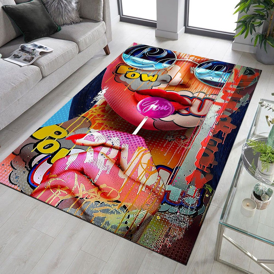Pop It Rug Pop Art Lolipop Rug, Colorful Cotton Area Rug - Etsy