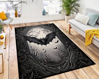 Alfombra gótica de murciélagos, decoración Dark Academia, estilo gótico victoriano