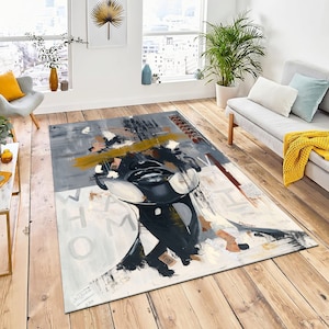 Woman Rug, Art Rug, Afro Woman Rug, Draw Art Rug, Woman Pattern Rug, Afro Theme Rug, Popular Rug, Soft Rug, Iconic Rug, Modern Rug, Abstract