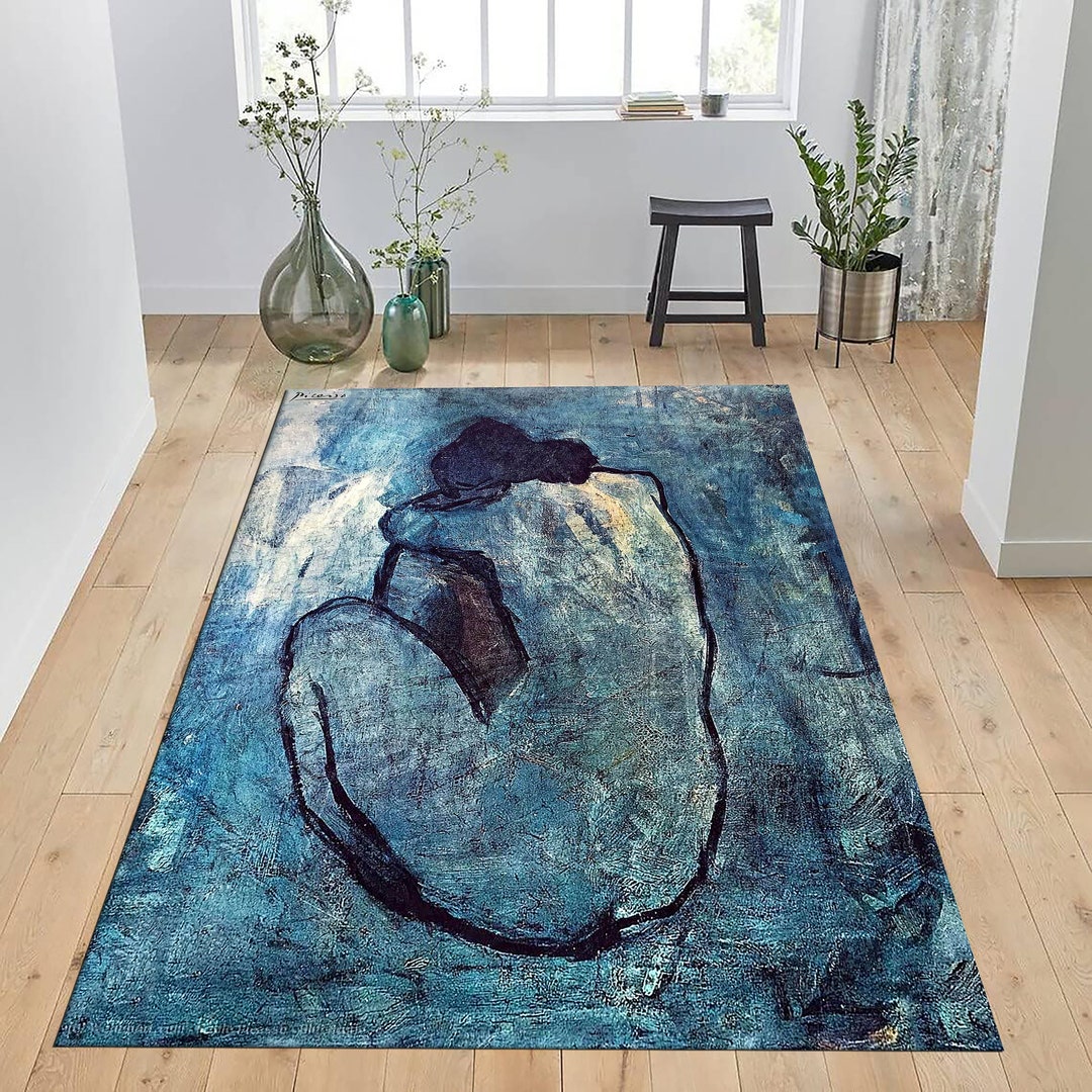 Blue Nude Rug, Artwork Rug, Abstract Woman Rug, Patterned Rug, Modern ...