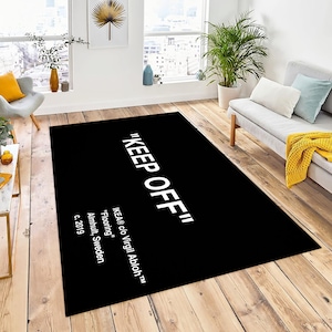 Keep Off Rug, Off White Rug, Living Room Rug, Keepoff Pattern, Popular Rug, Home Decor Rug, Modern Rug, Custom Rug, Non Slip Rug, Brand Rug