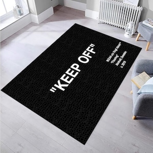 Keep Off Rug, Off White Rug, Living Room Rug, Keepoff Pattern, Popular Rug, Home Decor Rug, Modern Rug, Custom Rug, Non Slip Rug, Brand Rug