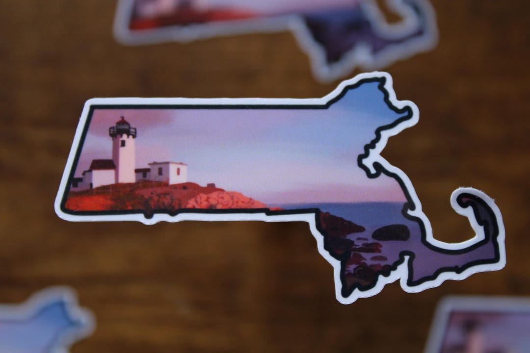 Massachusetts Landscape Sticker - Etsy