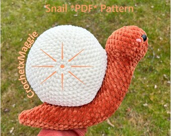 Snail Crochet Pattern PDF, pdf Pattern, PDF Crochet Pattern, Amigurumi Pattern, Digital File Crochet Pattern, NOT a physical item