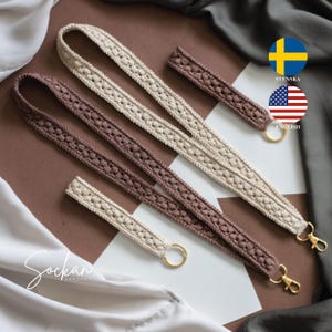 Patrón de llavero de crochet, pulsera, llavero, cordón, correa: instrucciones paso a paso fáciles, personalizable, disponible en inglés (términos de EE. UU.) y sueco.