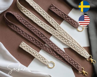 Crochet Keychain Pattern, Wristlet, Keyring, Lanyard,  Strap - Easy Step-by-Step Instructions,Customizable, English (US-terms), Swedish