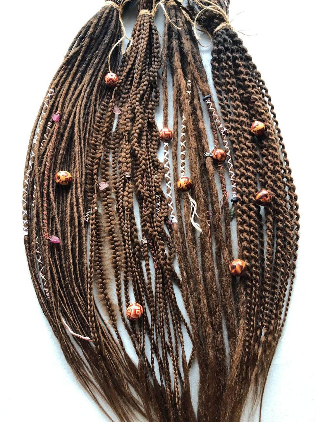 Brown Mix Synthetic DE/SE Braids and Dreadlocks Braids Extension Long