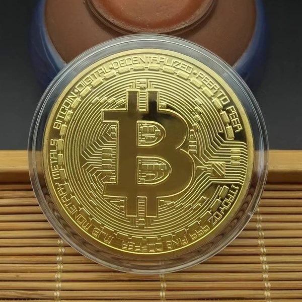 BITCOIN Coin Médaille Gold Collector Crypto BTC NOUVEAU - Lightning Shipping