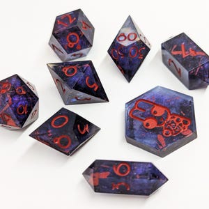 Hand-Made Resin TTRPG Dice Set - Splatter