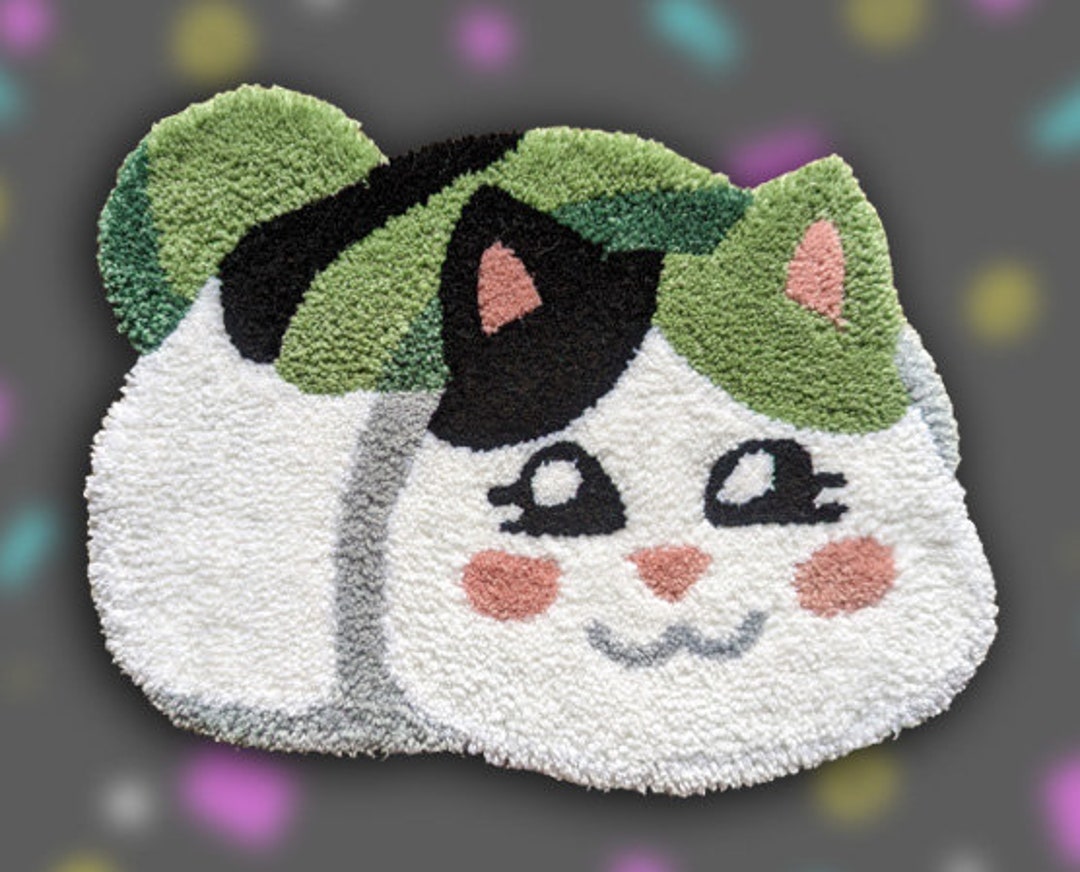 Green Plush Fat Cat Hand Made Rug - Etsy