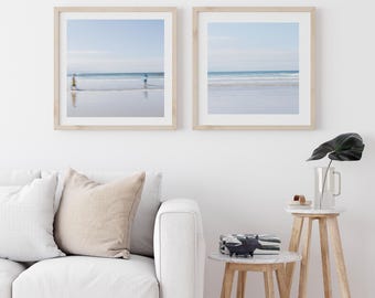 Coastal Decor Bundle, Mediterranean Ocean Art Set of 2, Boho Coastal Prints (Digital Download)