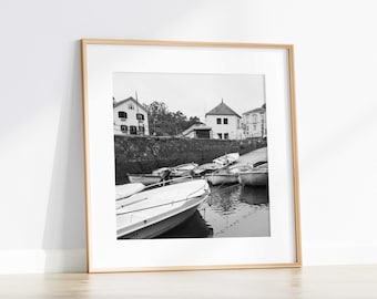 Black and White Sailboat Photography Print: Nautical Wall Art (Digital Download)