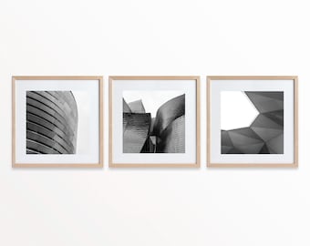 Architectural Photography Set: Black and White Building Prints (Digital Download)