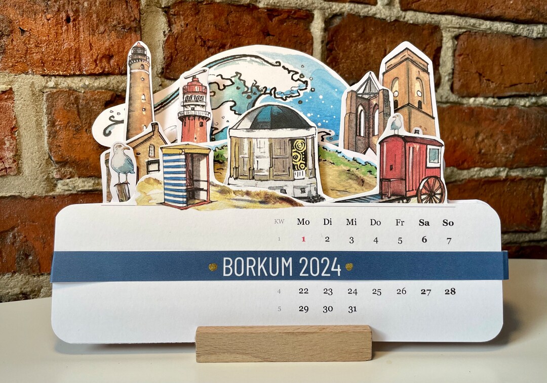 BORKUM Art Calendar 2024, North Sea Island, Christmas Gift Etsy