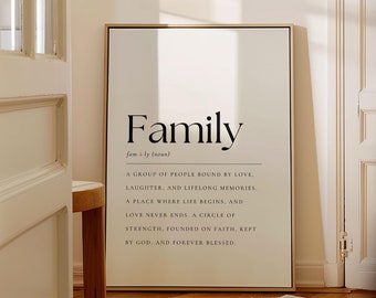 Family Wall Art - Quote Definition Home Decor - Etsy UK