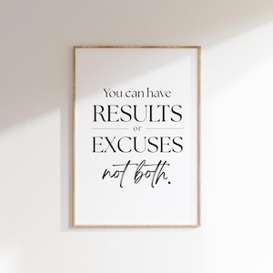 You Can Have Results or Excuses Not Both, Home Gym Wall Art, Gym Printable, Home Gym Wall Decor, Motivational Quote, Inspirational Wall Art