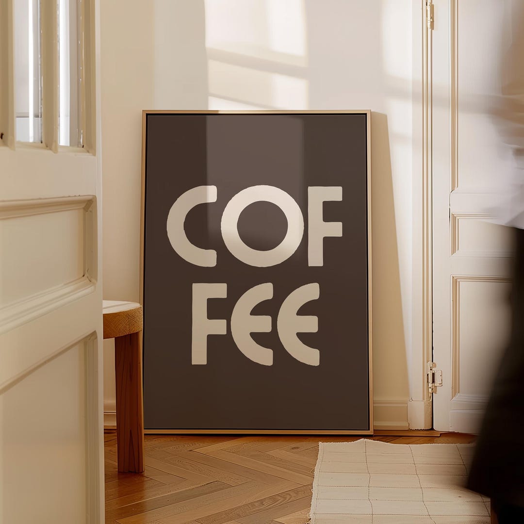 Coffee Typography Print, Coffee Wall Art, Coffee Poster, Coffee Bar ...