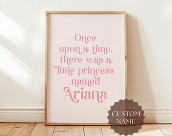 Custom Nursery Printable, Nursery Personalized Name Wall Art, Princess Nursery Wall Art, Custom Princess Print, Custom Name Princess Poster